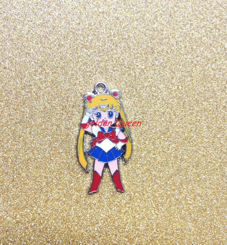 

20pcs cartoon MIXS Anime sailor moon Enamel Metal Charm Pendants DIY Jewelry Making Mobile Phone Accessories M04
