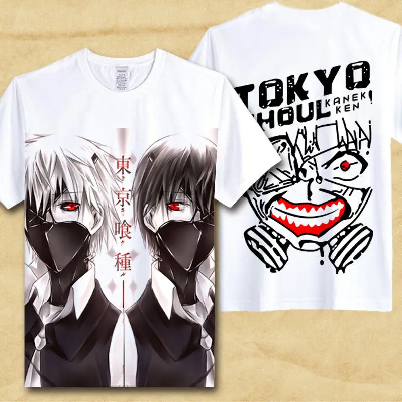 Футболка с надписью «Tokyo Ghoul» новая обувь для косплея; Аниме Косплей Ken kaneki костюм одежда с надписью «Tokyo Ghoul футболка для Для мужчин Для женщин футболки с принтом спереди и сзади - Цвет: 17