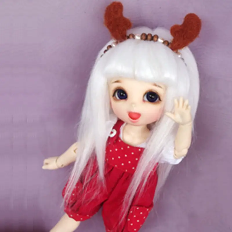 [Wamami] белый длинный шерстяной парик/волосы для 1/8 Pukifee Ae Lati BJD Dollfie 14 см|wool wig|bjd wig hairbjd