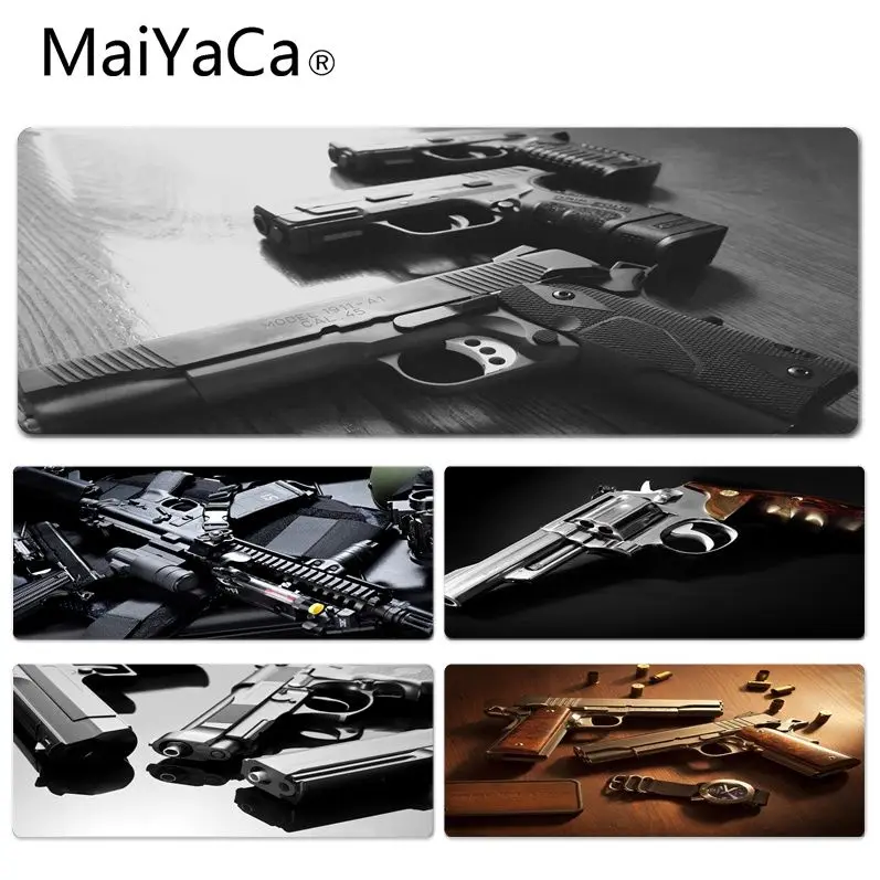 

MaiYaCa New Designs Gaming Gun Durable Rubber Mouse Mat Pad Size for 300*900*2mm and 400*900*2mm Game Mousepad