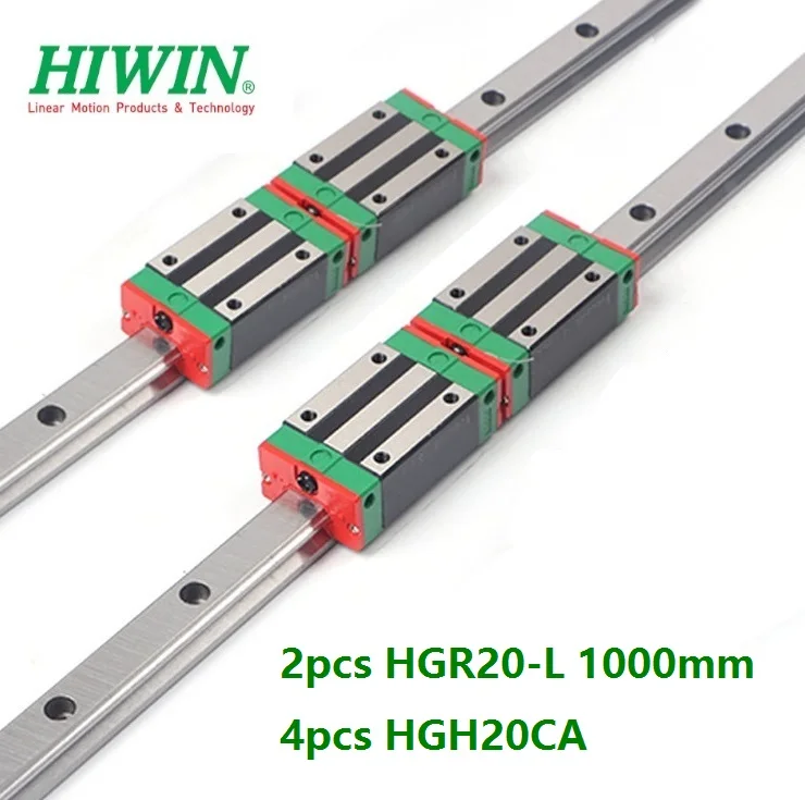 

2pcs 100% Original New Hiwin HGR20 -L 1000mm linear guide/rail + 4pcs HGH20CA linear narrow blocks for CNC router