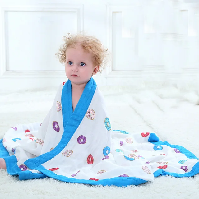 Bamboo Fiber Cotton Baby Muslin Swaddle For Infant Baby Bedding Sheet
