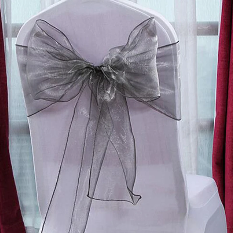 100 шт./лот ленты для свадебных стульев из органзы 275*18 см чехол для стула лента для галстука-бабочки вечерние банкетные пояса для стула Декор отеля