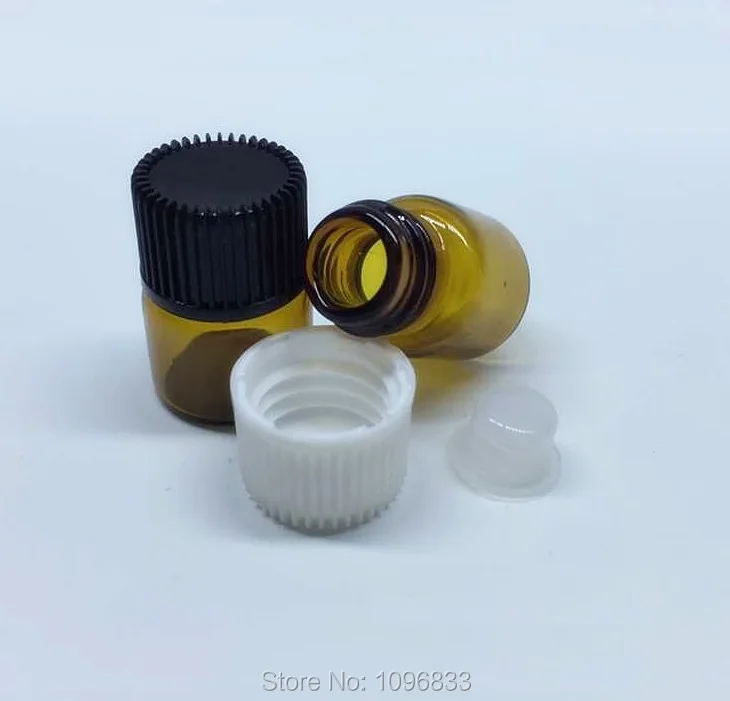 

1ML Brown Vials Inner Sealing Plug without Hole, 1cc Amber Penicillin Bottles, Essential Oil Packaging Bottles, 100pcs/Lot