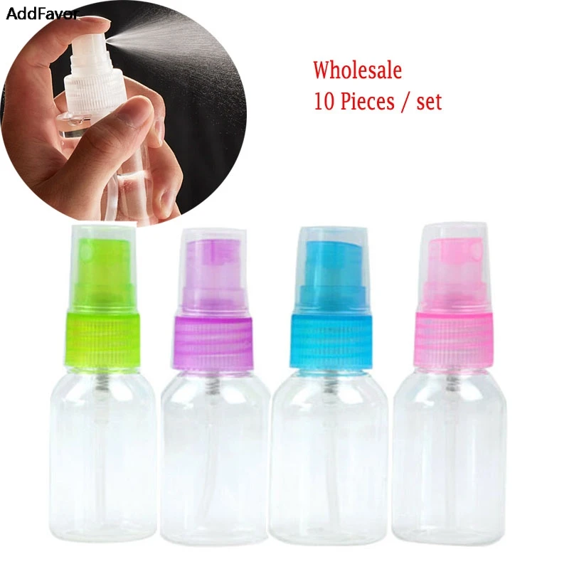 

AddFavor 10Pcs Makeup Setting Spray Refillable Bottles Travel Set Plastic Empty Cosmetic Containers Beauty Water Spray Bottle