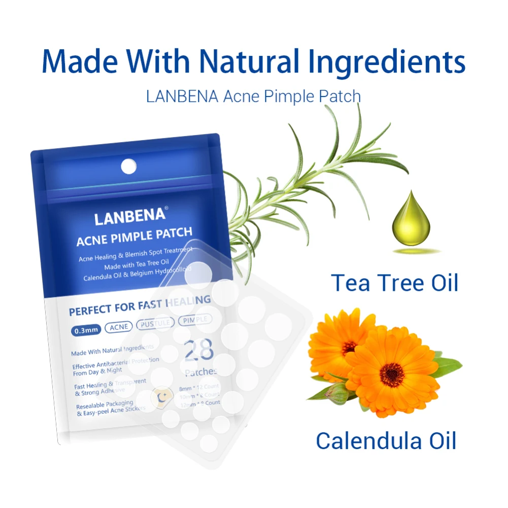 

LANBENA 28pcs Acne Pimple Patch Invisible Acne Stickers Blemish Treatment Acne Master Face Mask Night Use Skin Care TSLM2