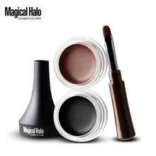 Абсолютно черный коричневый длинный ношение гель подводка для глаз Макияж набор формирование Быстросохнущий не головокружение шелковистая гладкая Водостойкая Подводка для глаз