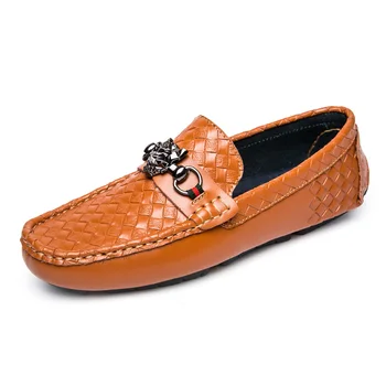 

Nice Moccasins Men Shoes Casual Embossed Leather Shoes Men Loafers Driving Slip On High Quality