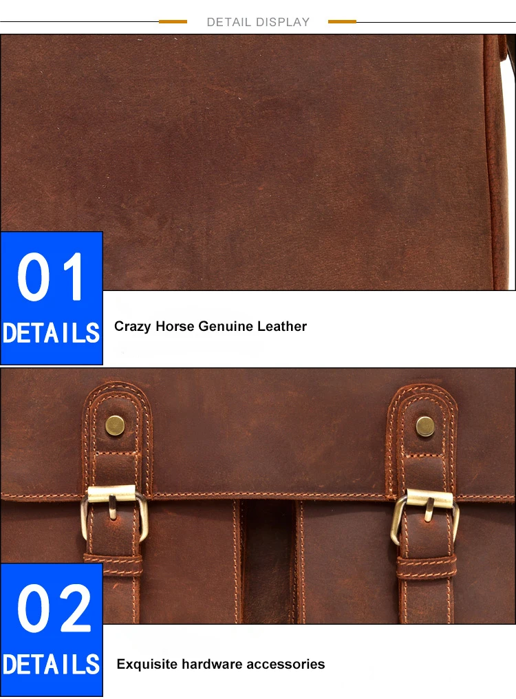Мужской портфель высшего класса, Мужской винтажный портфель из натуральной кожи Crazy Horse, сумка-мессенджер на плечо, сумка для ноутбука, чехол, сумка для офиса