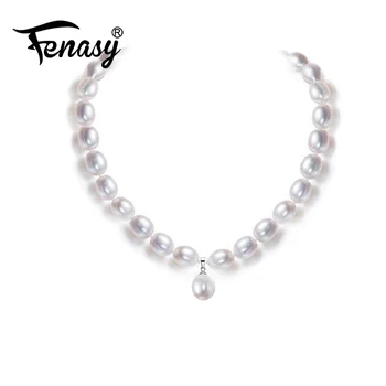 

FENASY Pearl Jewelry natural pearl necklace fashion necklaces for love choker Bohemia Leaves necklace for women as wedding gift