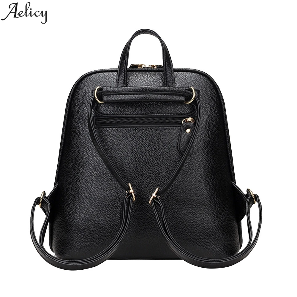 Aelicy/рюкзак из мягкой искусственной кожи школьный женский рюкзак с заклепками для
