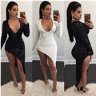9% off! Fashion celebrity sexy club dress 2017 new arrivals women spring black white long sleeve v-neck slim hip sequined party dresses Save 1.58 on Fashion celebrity sexy club dress 2017 new arrivals women spring black white long sleeve v-neck slim hip sequined party dresses