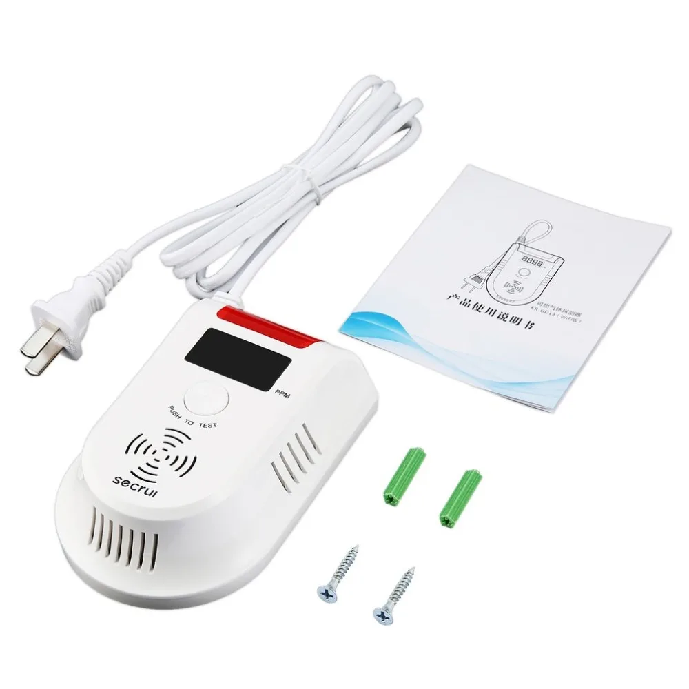 

SECRUI GD13W Wireless Digital LED Display Combustible Gas Detector Independent Red LED Light Flashes For GSM PSTN