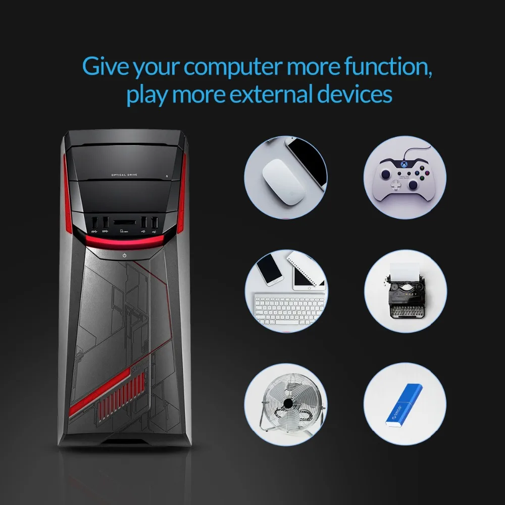 Высокоскоростная экспресс карта ORICO с 7 портами USB3.0 5 Гбит/с PCI E 15 контактным