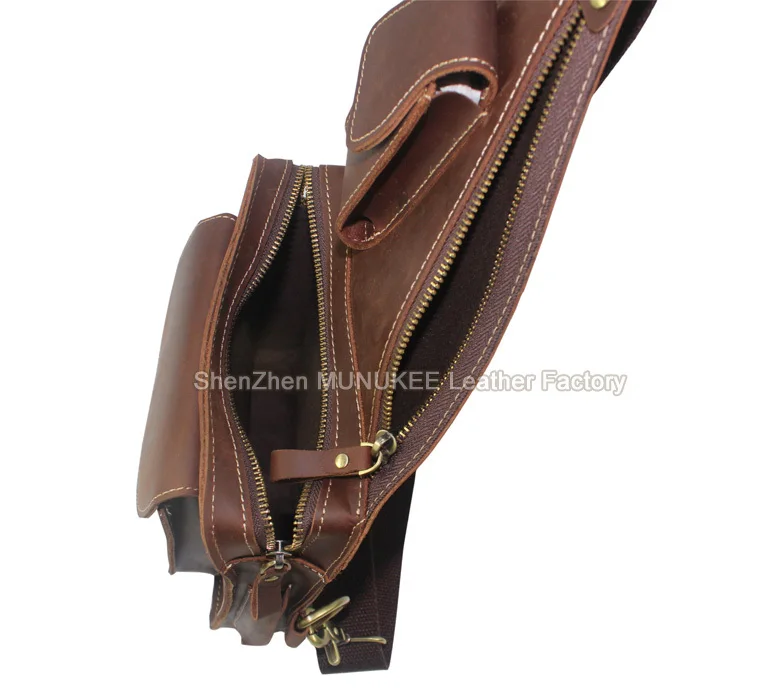 Винтаж Ретро Crazy Horse кожа Для мужчин сумка-мессенджер через плечо; сумка на одно плечо, женская сумка из натуральной кожи для Для мужчин Повседневное мешок коричневый M052