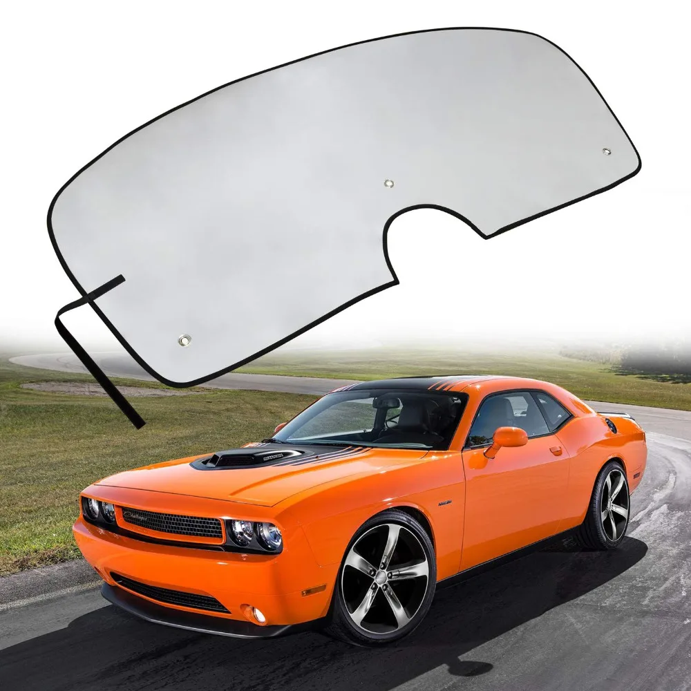 

Chuang Qian Silver Front Heatshield Windshield Sun Shade Visor Sunshade Cover for 2008-2017 Dodge Challenger Coupe