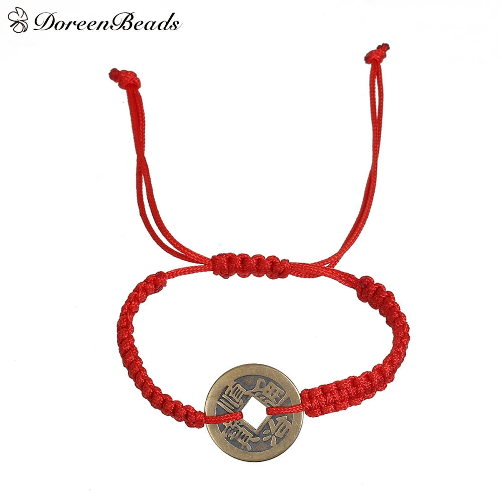 DoreenBeads полиэстровый Kabbalah с красной нитью Плетеный браслеты дружбы Античная