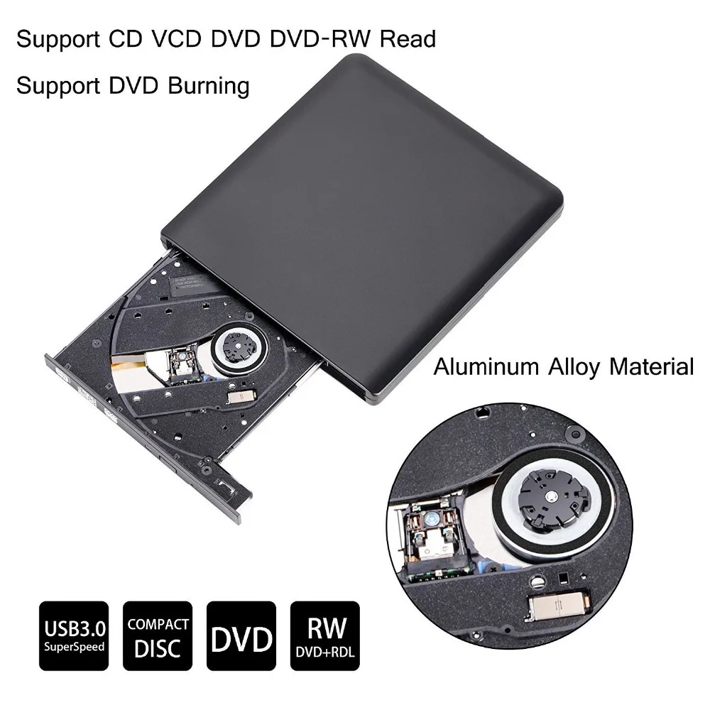 Для samsung Asus Dell hp acer Ultrabook USB 3,0 внешний DVD плеер 8X DVD-ROM Combo Reader 24X CD-R горелки тонкий оптический привод