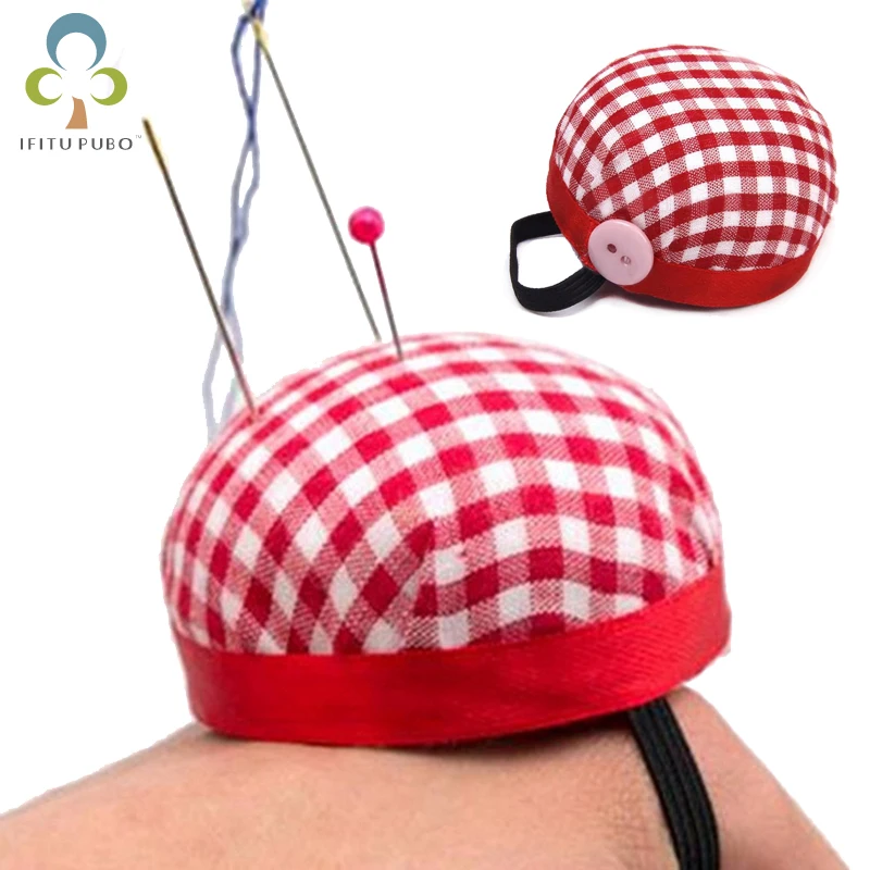 Plaid Sewing Pin Cushion DIY Handcraft Tool Pincushions With Elastic