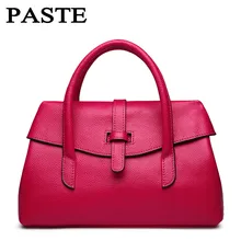 Women Genuine Leather Handbags Small Messenger Bag Elegant Design Beige-white/Black/Hot pink/orange 5p0303