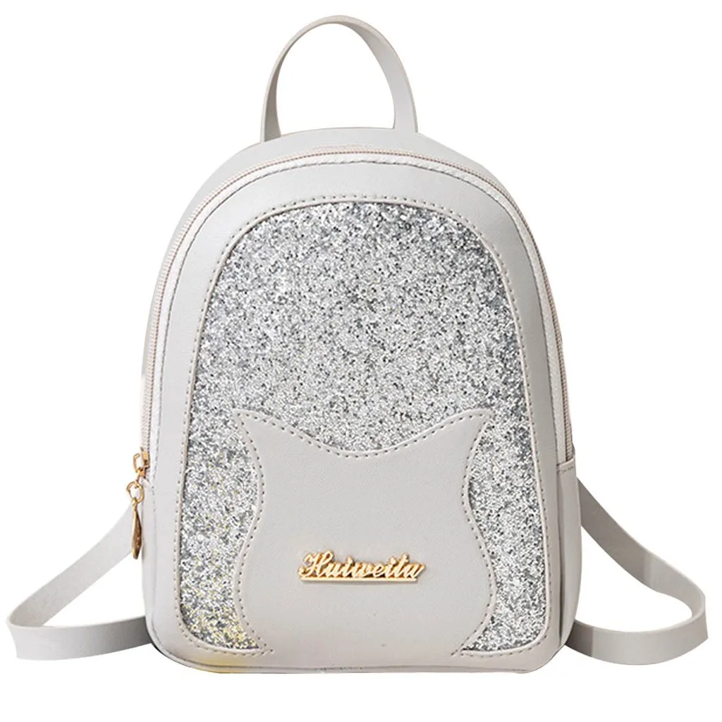 Мини-рюкзак для женщин, блестящая сумка на плечо с блестками для девочек-подростков, Детский многофункциональный маленький рюкзак, Женский Школьный Рюкзак# A - Цвет: Gray