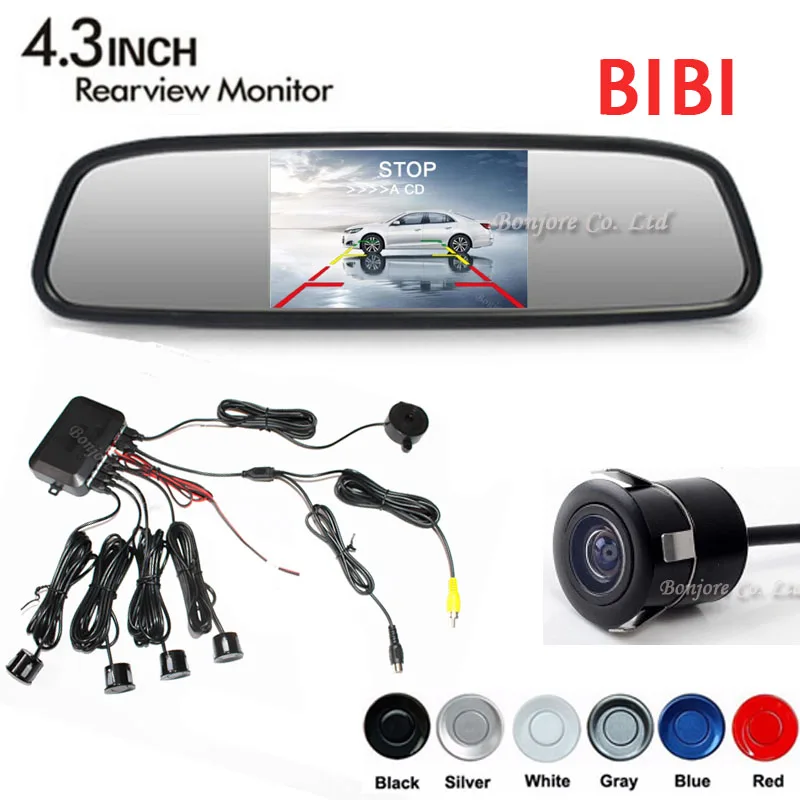 Koorinwoo Dual Core CPU 4 Parking Sensors Car mirror monitor TFT Reverse Rear View font b