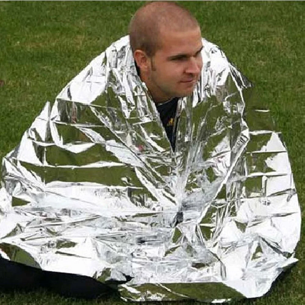 

210*130CM Emergency Blanket Survival Rescue Insulation Curtain Outdoor Life-saving Military Silver Safety & Survival