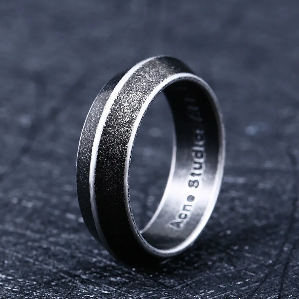 

Nordic Sweden Minimalist Ornaments Simple Men Women Stainless Steel Fashion Triangle Vintage Retro Ring