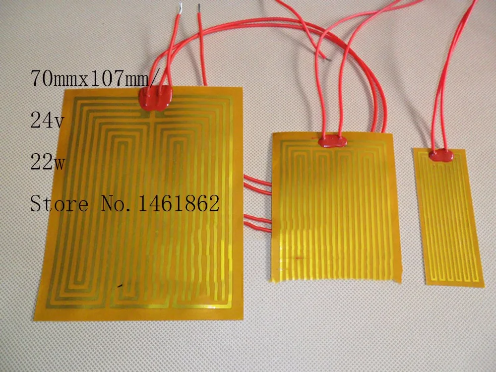 

70mmx107mm 24V 22W, element heating 3D Printer PI film polyimide heater heat rubber electric Scientific analysis instrument