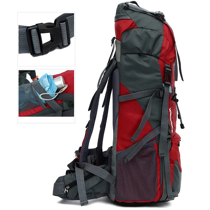 New 70L Nylon Oxford Climbing Hiking Backpack Waterproof Quality Camping Mountaineering Backpacks Men Women Outdoor Sports Bags