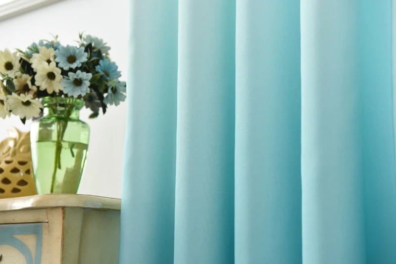 Роскошные серые шторы для гостиной, зеленые градиентные полу-затемненные тканевые шторы для спальни, синий тюль, Cortinas 185& 30