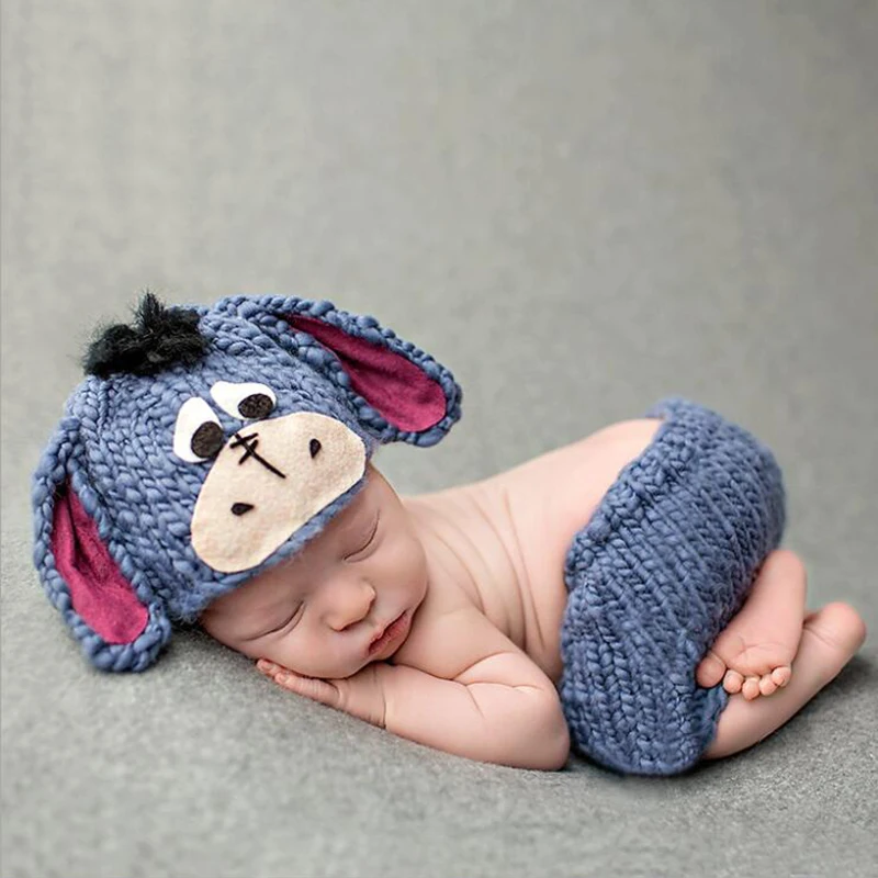 

Fashion Cartoon Clothing Newborn Baby For Boys Girls Animal Donkey Costume Photo Photography Prop Outfits Bebe Girl Accessories