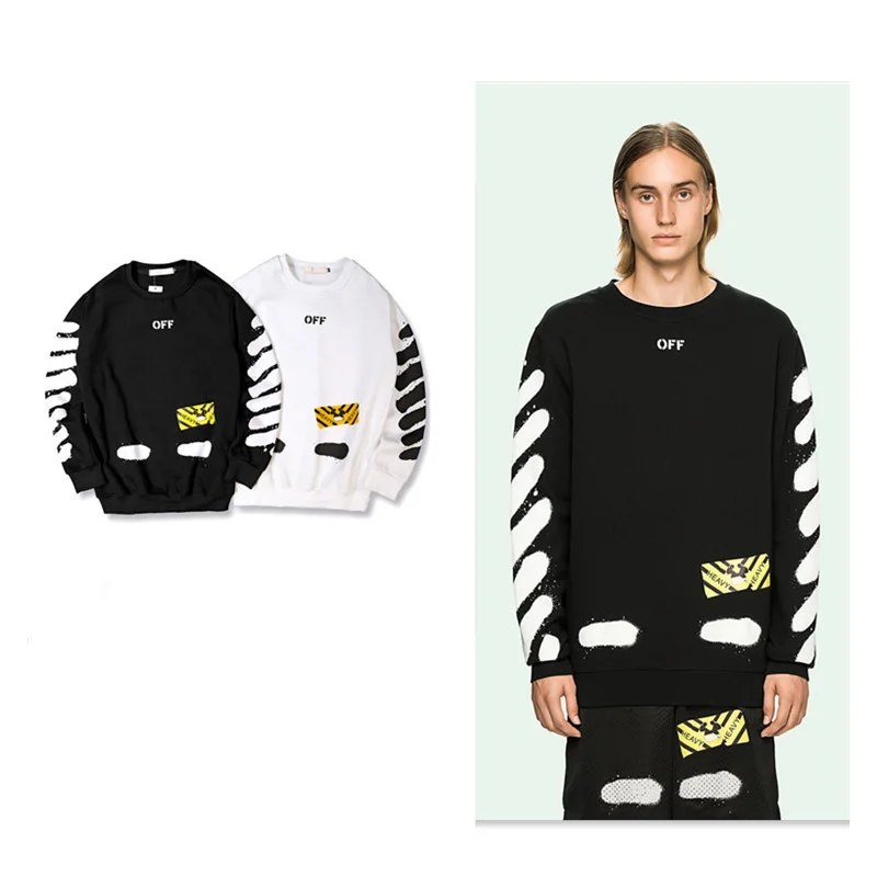 

Men's Sweatershirt 2019 Summer and Autumn Men's Clothing Stripes Loose Round Neck Hoody Men Hoodie