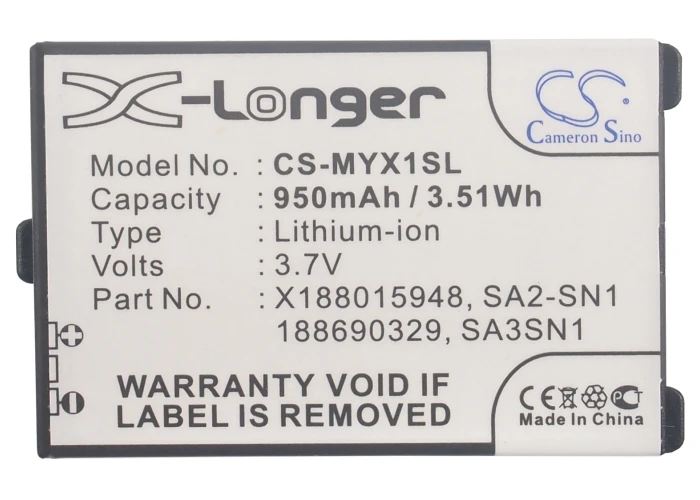 

Cameron Sino 950mAh Battery 188015948, 188690329, SA2-SN1, SA3-SN1 for Sagem MY-X1, MYX2-2, X5