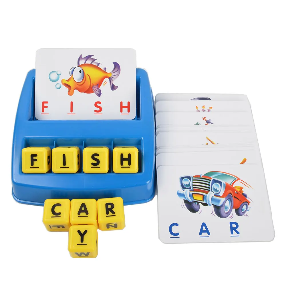 

BOHS English Literacy Sight Words - Learning Matching Letters Blocks Card Tray Game with Instruction