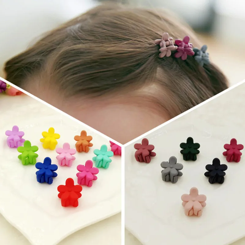 Roccina 10Pcs Baby Mini Flowers Hair Claws Hairpins Girls Hair