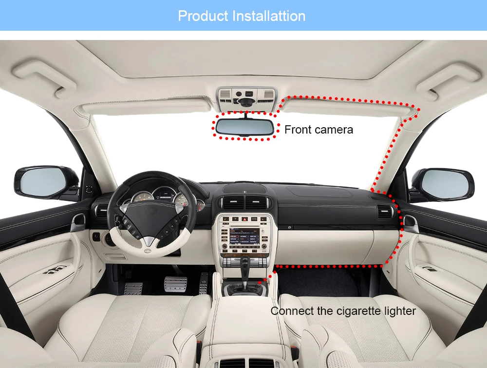 Полный hd1080p двойной объектив камеры автомобиля Автомобильный видеорегистратор автомобили dvr зеркалом заднего вида видеорегистратор