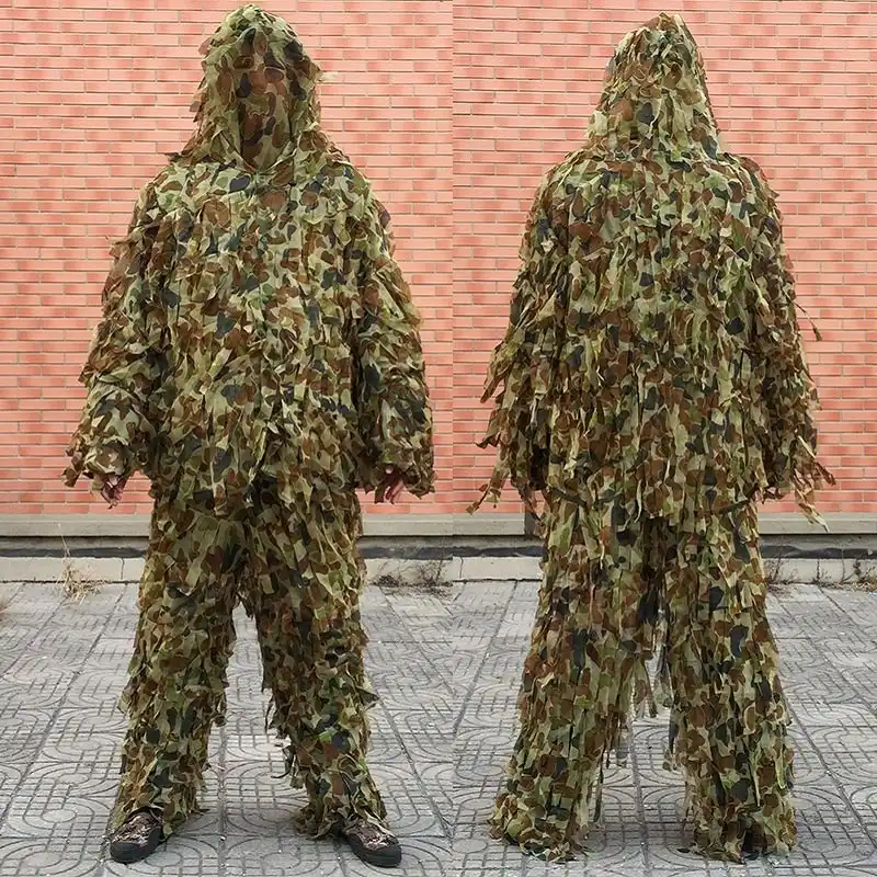 icase4u/® 3D Feuille Camouflage pour la Chasse Camo Yowie Sniper tir /à larc Ghillie Suit Bionic Camouflage Chasse V/êtements XXL Suit
