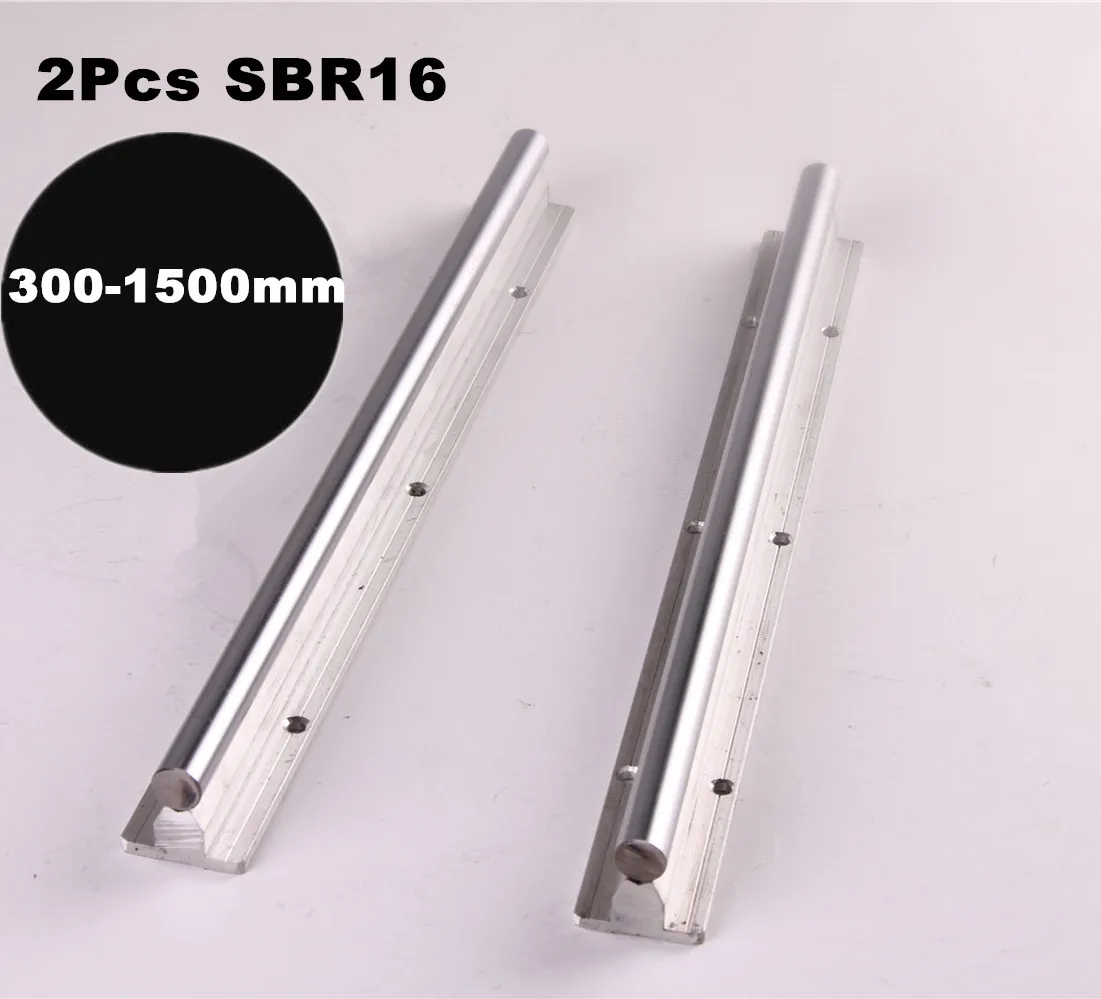 2 шт. подшипник линейного поддерживает рельс SBR16mm-300 400 500 600 1000 1200 1500 мм линейный направляющий рельсовый вал штанга CNC Rounter