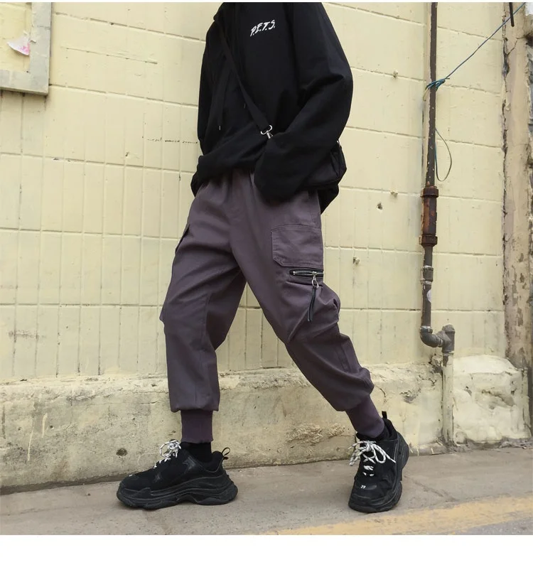 KUANGNAN мужские брюки-карго длиной до щиколотки, Японская уличная одежда для бега, мужские брюки в стиле хип-хоп, мужские брюки 5XL, весна