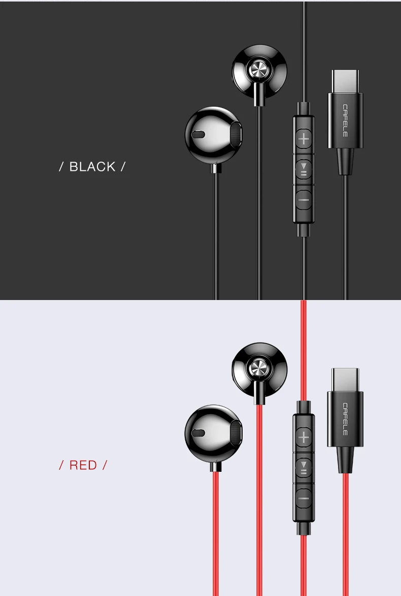 CAFELE в ухо наушники проводные наушники для телефонов type C порт контроль громкости высокое качество звука музыка Проводная гарнитура