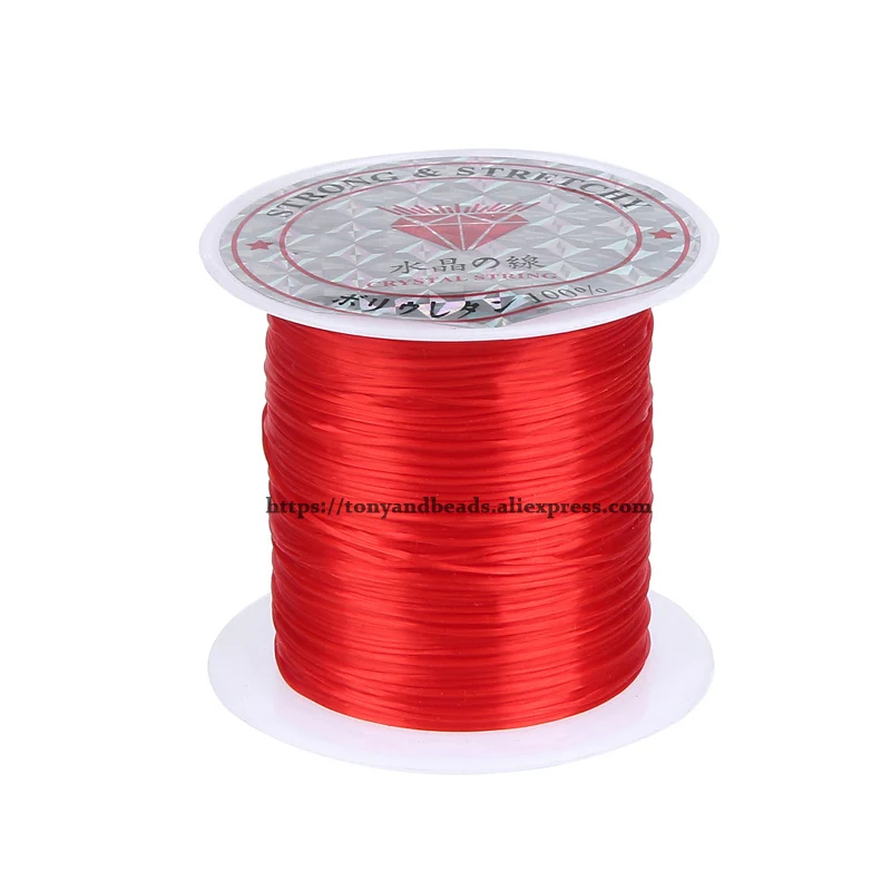 10 метров в рулоне 0,8 мм Кристальные эластичные бусины для плетения браслетов 11 цветов на выбор для изготовления ювелирных изделий - Цвет: red