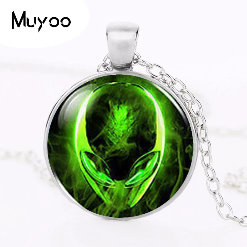 

Steampunk Space Alien Universe UFO Galaxy Pendant Necklace glass 1pcslot mens women handmade jewelry dr who chain necklace HZ1