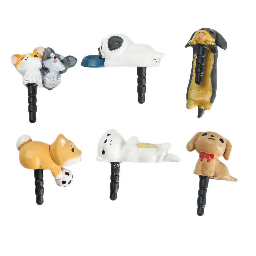 

2018 Cute Dachshund Dog Dust Plug 3.5mm Cellphone Plug Dog Plugy Earphone Jack Plug Headset Stopper Cap
