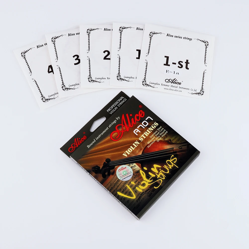 

Alice Violin Strings Sets 3/4 4/4Steel Core Aluminum Magnesium Silver Wire Wrapped 5PCS/Set Universal Strings Violin Accessories