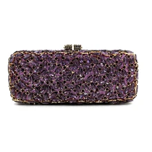 Вечерние сумочки с темно-фиолетовыми кристаллами, клатчи XIYUAN, роскошные женские сумочки, модные стразы, дамские сумочки для свадебного банкета