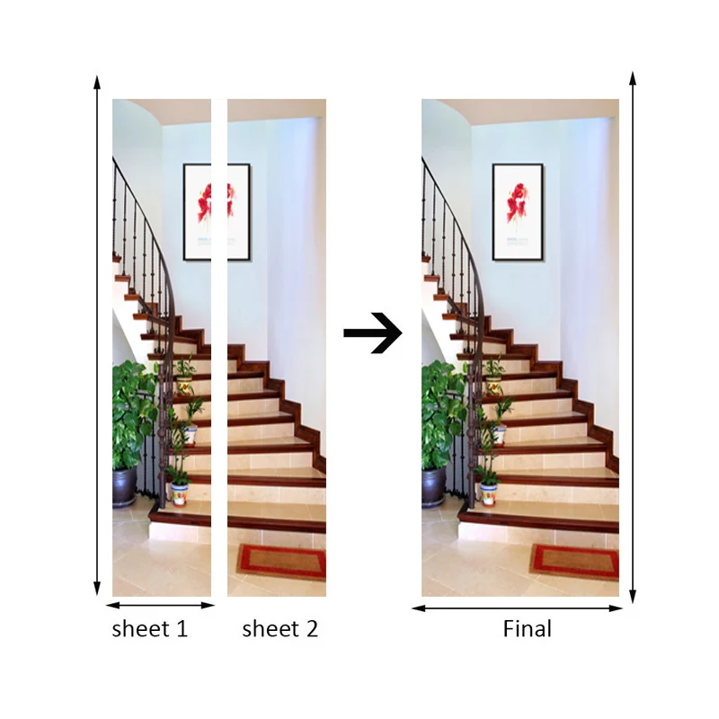 Креативная лестница 3D наклейка на дверь обои домашний Декор ПВХ водонепроницаемые самоклеящиеся обои для гостиной украшение двери