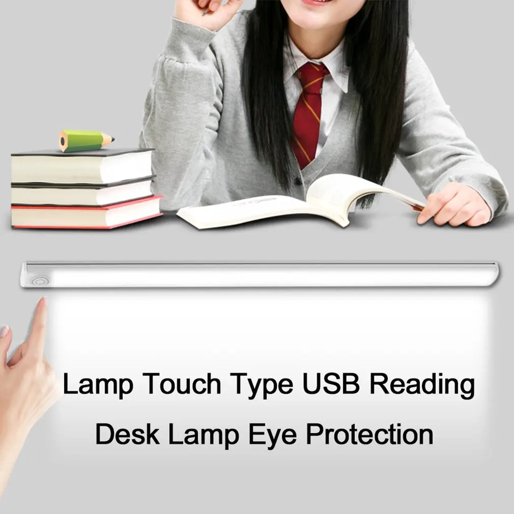 

Ultra Thin Table Lamp Touch Type USB Reading Desk Lamp 30cm Eye Protection --M25