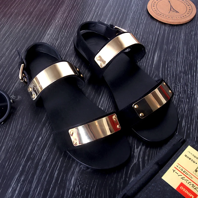 mens gold gladiator sandals