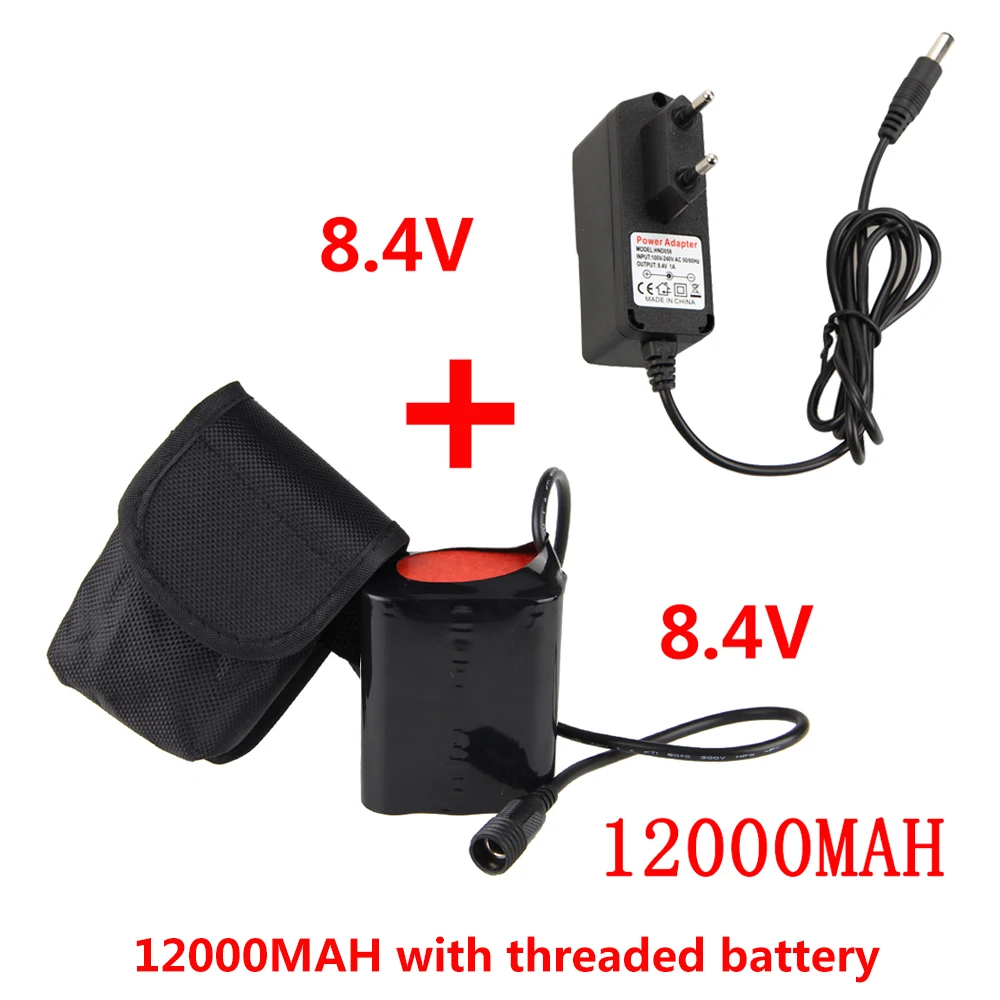 Bike Light Battery 8.4v 12000 mAh Battery Pack for Bike Light with Chargerin Bicycle Light from